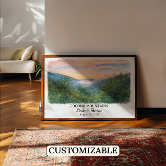 Anpassad väggtavla från Pocono Mountains, Pennsylv Poster