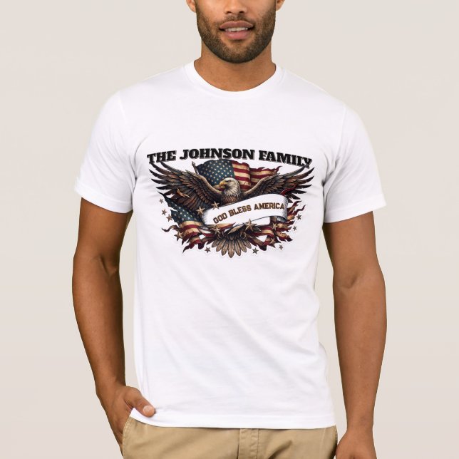 Anpassad Vågig Örn med Sammanflätad Design T Shirt (Framsida)