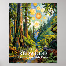 Anpassad Van Gogh Redwood National Park Vandringst