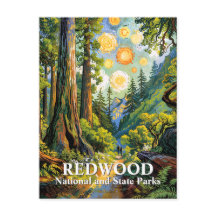Anpassad Van Gogh Redwood National Park Vandringst