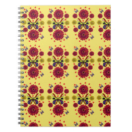 Anpassad vår fjäril blomsterpresent anteckningsbok