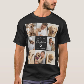 Anpassad Världens Bästa Hundpappa 8 Foto Grid Kudd T Shirt