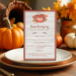 Anpassad Vattenfärg Pumpa Thanksgiving Grå Meny