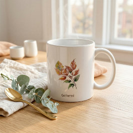 Anpassad Vattenfärgad Skördebladskopp Kaffemugg