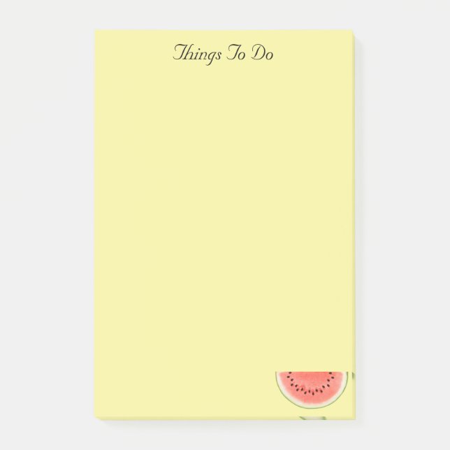 Anpassad vattenmelonfrukt på gula Post-it-lappar Post-it Block (Framsida)