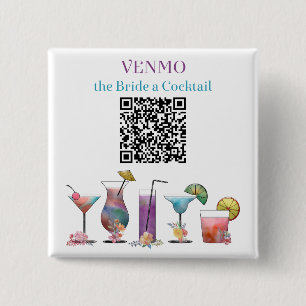 Anpassad VENMO QR-kod för att köpa bruden en drink Knapp
