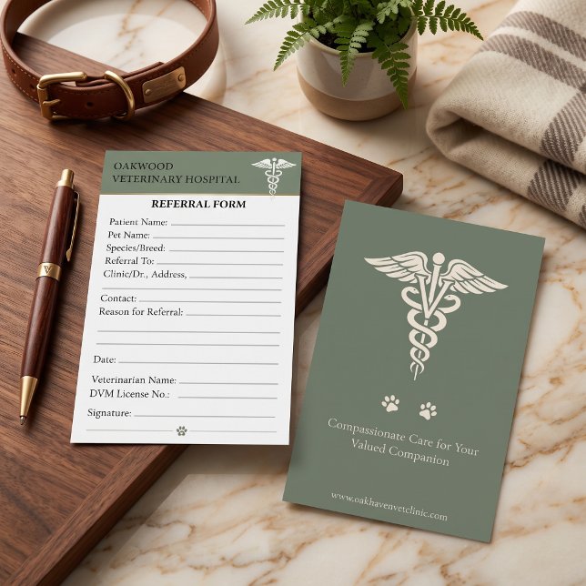 Anpassad veterinär remisskort DVM-klinik Redigerba Rabattkort (Custom Veterinary Referral Card DVM Clinic Editable
)