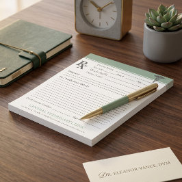 Anpassad veterinär RX-receptblock DVM redigerbar Anteckningsblock