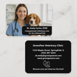 Anpassad veterinär visitkort med foto