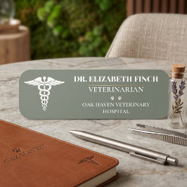 Anpassad veterinärnamnskylt DVM Clinic Caduceus Namnbricka