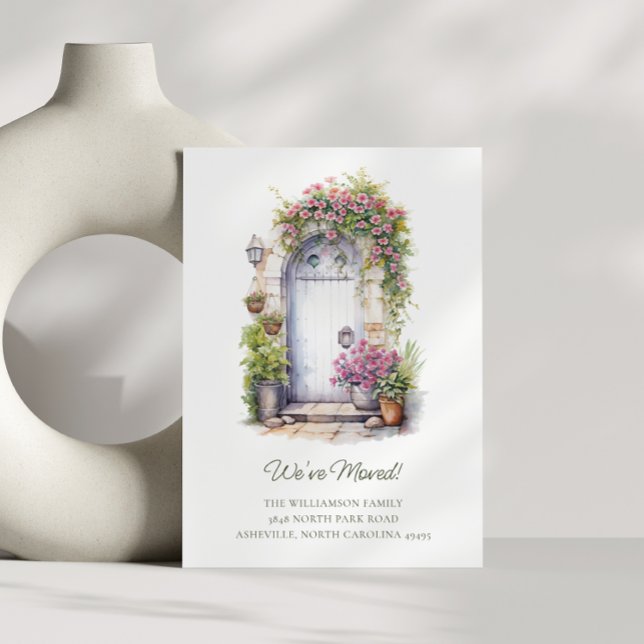 Anpassad Vi Har Bytt Framdörrs Blommig Illustratio Meddelande (Skapare uppladdad)
