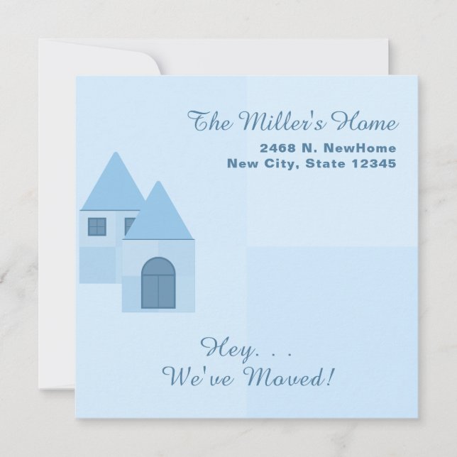 Anpassad Vi har flyttat och hushållsuppvärmning Pa Meddelande (Framsida)