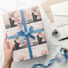 Anpassad vigselrosa lotus Grattis! Presentpapper