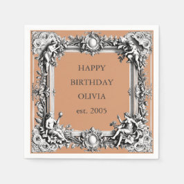 Anpassad viktoriansk rullningsram – lera terrakott pappersservett