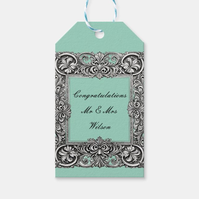 Anpassad viktoriansk rullram  – Elegant Presentetikett (Framsidan)