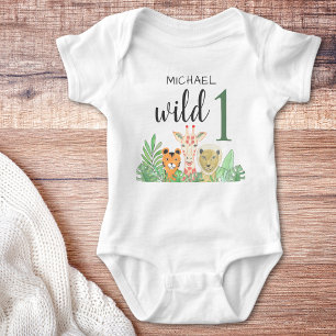Anpassad Vild för namn ett ungle Animals Greenery T Shirt