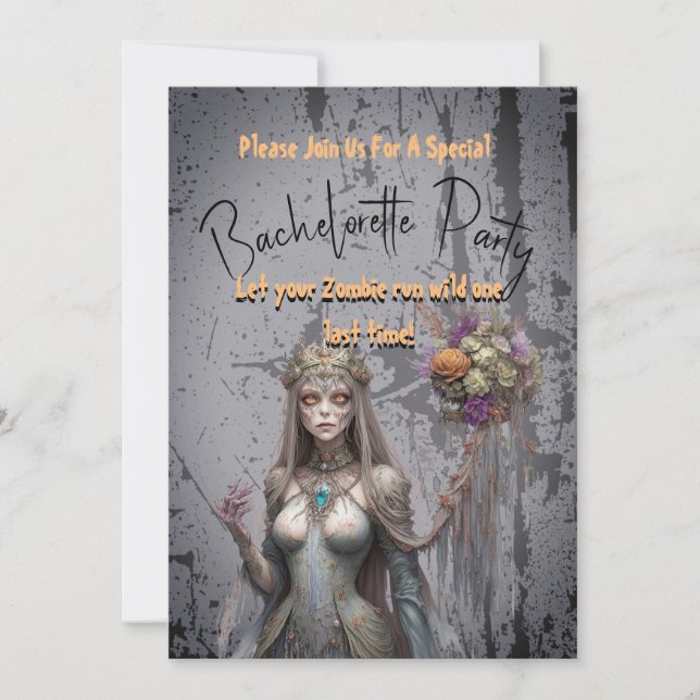 Anpassad Vild för Zombie Bachelorette-partikort fö Inbjudningar (Framsida)