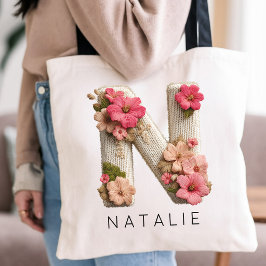 Anpassad vildblomma initial födelsedag | Examen Tygkasse
