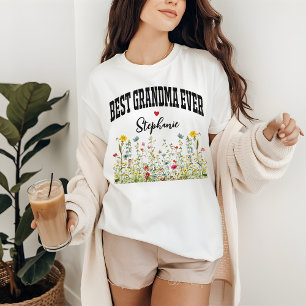 Anpassad vildblomstertröja, födelsedagspresent til t shirt