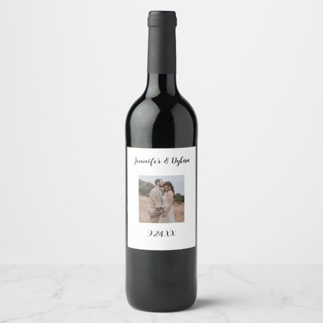 Anpassad vinetikett med foto vinflaska etikett (Framsida)
