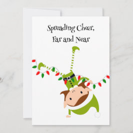 Anpassad Vinkande Elf QR-kod Julhälsningskort Julkort