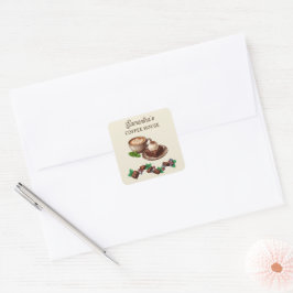 Anpassad Vintage Bageri Merch Brownie Konst Fyrkantigt Klistermärke