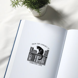 Anpassad Vintage bibliotekskatt, bok Stämpel