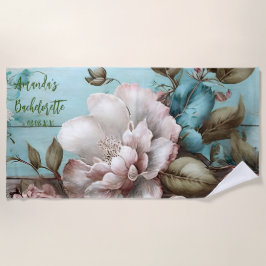 Anpassad Vintage Blå och Vit Blomma Sjungande Möhi