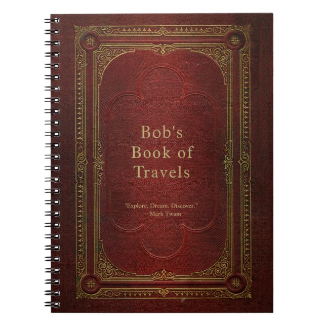 Anpassad Vintage Bok Travel Journal Anteckningsbok (Framsidan)
