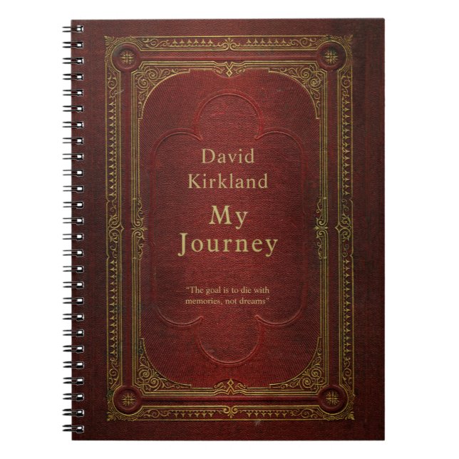 Anpassad Vintage Bok Travel Journal Anteckningsbok (Framsidan)