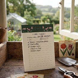 Anpassad Vintage Botanisk Checklista Post-it Block