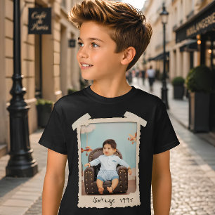 Anpassad Vintage Foto Födelsedag T Shirt