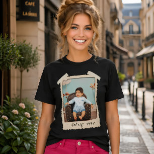 Anpassad Vintage Foto Födelsedag T Shirt