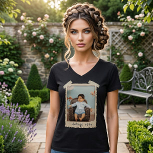 Anpassad Vintage Foto Födelsedag T Shirt