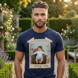 Anpassad Vintage Foto Födelsedag T Shirt