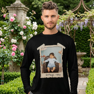 Anpassad Vintage Foto Födelsedag T Shirt
