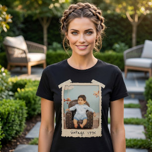 Anpassad Vintage Foto Födelsedag T Shirt