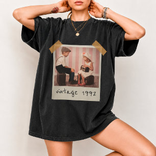 Anpassad Vintage Foto Och År Nostalgisk Födelsedag T Shirt