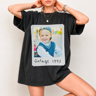 Anpassad Vintage Foto Och Årsdagspresent 90-Talsst T Shirt