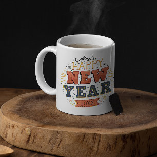 Anpassad Vintage Gott Nytt År-design Unik Jumbo Mugg