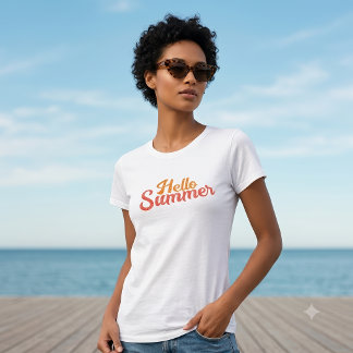 Anpassad Vintage Hello Summer Semester T-Shirt