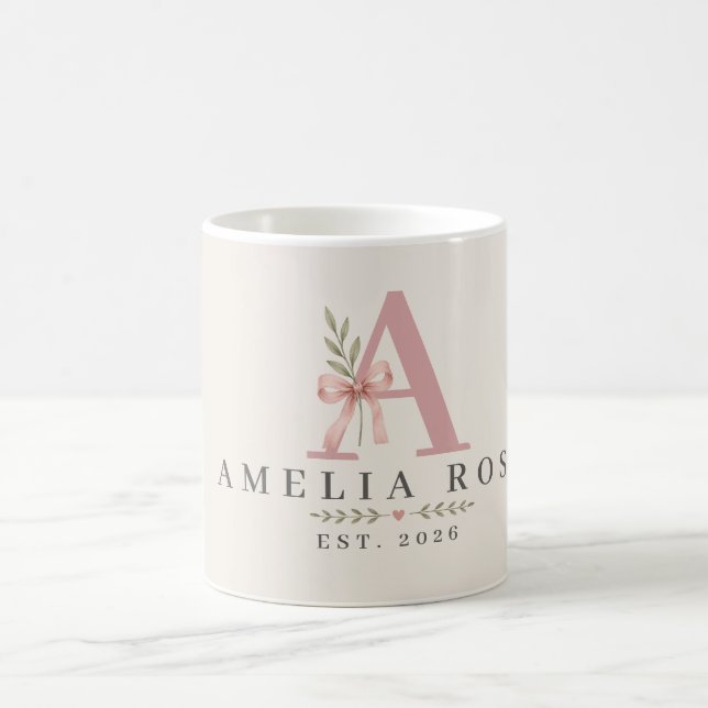 Anpassad vintage initial kaffemugg (Center)