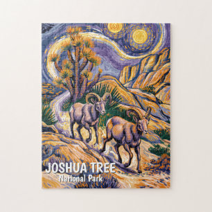 Anpassad Vintage Joshua Tree Wildlife Får Målning Pussel