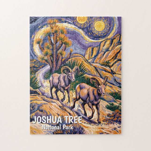 Anpassad Vintage Joshua Tree Wildlife Får Målning Pussel (Vertikal)