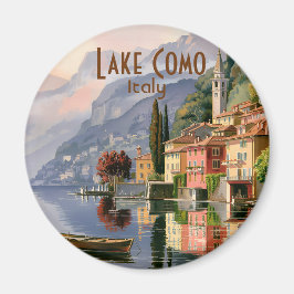 Anpassad Vintage Lake Como Italien Akvarell Resa Magnet