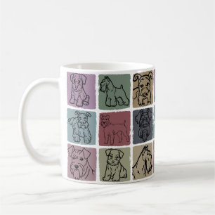 Anpassad Vintage Miniature Schnauzer present till Kaffemugg