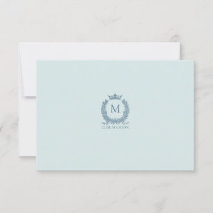 Anpassad Vintage Monogram Krans Brevkort Anteckningskort
