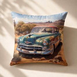 Anpassad Vintage Öken Sedan Målning Konst Kudde