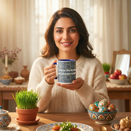 Anpassad Vintage-plattor Nowruz iranska nyårsgåva Mugg