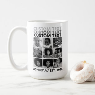 Anpassad Vintage Skapa Din Egen 9 Fotosammanställn Kaffemugg